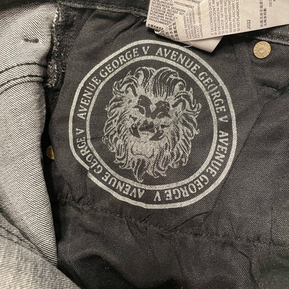 Avenue George V Paris Men's Size 32 Black Distressed Jeans With Crystals - Picture 9 of 14